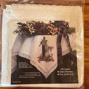 Zweigarts Damask Lace Edge Tablecloth Topper w/ 2 Cross Stitch Patterns …